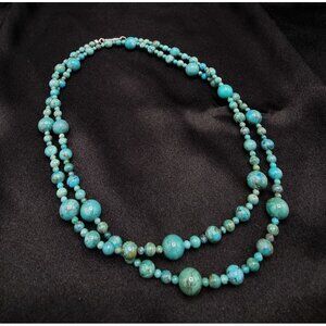 Jay King Real Turquoise Beaded Necklace With 925 Sterling Silver Hook 36 Inches